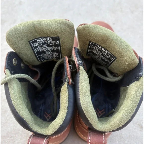 Hawx Women / Men Brown Leather Waterproof Composite Toe Work Boots Size 7B - Picture 7 of 8